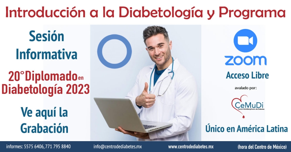 Les compartimos a continuación la Grabación de la Sesión Informativa: Introducción a la Diabetología y programa.Presenta: Dr. Joel Rodríguez Saldaña.https://us06web.zoom.us/rec/play/xV71tRI48xyngU0ngTDotQV5tSlU0iKClLR-8Tr4AkgzeZHUpPI1pEMRZTs87jaMWwFbjpwCUa_HV3_A.wgnttwfzsRe5XPcTAval: CeMuDi S.C.WhatsApp: https://bit.ly/WhatDipDiabetologiainfo@centrodediabetes.mx