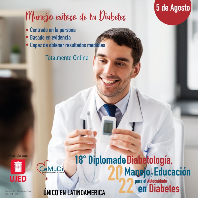 Inscríbete ahora y obtén 20% de descuento al único Diplomado en #Diabetologia y #Educación en #Diabetes de América Latina.Iniciamos el 5 de Agosto. Completamente online.Aparta tu lugar.Convocatoria: https://www.centrodediabetes.mx/oferta-educativa/diplomado-en-diabetologia.htmlWhatsApp: https://bit.ly/WhatDipDiabetologiainfo@centrodediabetes.mx